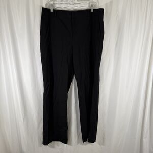 Banana Republic Martin Fit Dress Pants Women's 14 Black Wool Blend Flat Front